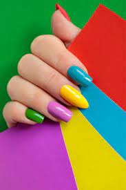 Multicolor Acrylic Nails Art Using Acrylic Paint Acrylic Nails Creative Nail Designs Best Acrylic Nails