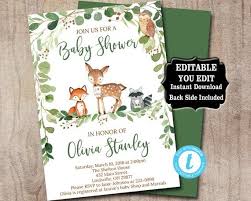 Create your own awesome woodland baby shower invites. Greenery Woodland Baby Shower Invitation Template Editable Etsy Baby Shower Woodland Baby Shower Invitation Templates Woodland Baby Shower Invitations
