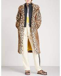 Ganni Ferris Leopard Print Faux Fur Coat Lyst