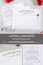 Hochzeit.com präsentiert sprüche & zitate aus der bibel & von bekannten persönlichkeiten für die hochzeitseinladung. 84 Ballonflugkarten Luftballonkarten Fur Die Hochzeit Ideen Ballonflugkarten Brautpaar Hochzeit