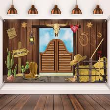 Check spelling or type a new query. Amazon Com Western Party Supplies Large Fabric Saloon Yeehaw Western Scene Setters For Western Themed Wooden House Barn Banner Cowboy Decoration Photo Booth Backdrop Background Wild West Toys Games