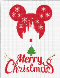 Buy 2 Get 1 Free Mickey Mouse Merry Christmas 770 Modern Cross Stitch Pattern Counted Cross Stitch Chart Pdf Format Instant Download 148192