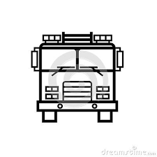 Black And White Fire Truck Clipart Firetruck Front View Outline Icon Clipart Image Isolated On White Background Clip Art Fire Trucks Ibm Logo