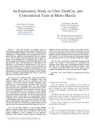 In essence, the main difference between owning a car ourselves and they could even become uber drivers and earn additional income! Pdf An Exploratory Study On Uber Grabcar And Conventional Taxis In Metro Manila