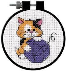 Cross stitch designs look beautiful when this tutorial is ideal for beginners and shows all the basic ways & techniques about how to do counted crochet stitch. Amazon Com Dimensions 73038 Cute Kitten Counted Cross Stitch Kit For Beginners 3 D