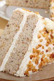 Stir in 1/2 cup pecans, or reserve them to sprinkle over the frosted cake. Banana Nut Cake With Cream Cheese Frosting Kitchme Banana Nut Cake Desserts Dessert Recipes