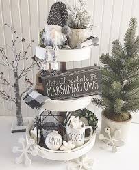 Christmas Farmhouse Tiered Trays That Will Warm Your Heart Tray Decor Christmas White Christmas Decor Tray Decor