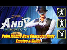 Playerunknown's battlegrounds finally have an emotes features where your character can do funny emotions when playing the game. Pubg Mobile A New Character Andy Is Coming With Season 13 Free Characters The Voice Andy