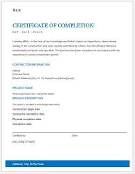 Microsoft Word Excel Templates Work Completion Certificates For Ms Word Mi Certificate Of Completion Certificate Of Completion Template Certificate Templates