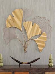 Use coupon code 30gift at checkout. Gold Metal Bunch Ginko Leaf Decorative Wall Art Vedas Exports