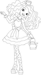 Ever after high coloring pages are images with children of the famous fairy tale characters who study at long and happily school: Madeline Hatter Ever After High Coloring Pages