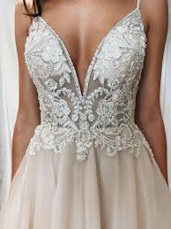 Sheer Beaded Bodice Organza A Line Wedding Dress David S Bridal Wedding Dress Organza Bridal Wedding Dresses Aline Wedding Dress