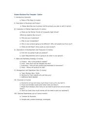 Business Plan Template For High School Students Simple Business Plan Template Business Plan Outline Simple Business Plan