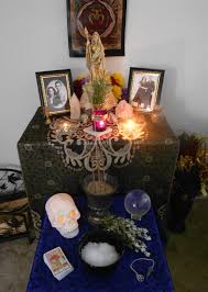 Altars Samhain 2011 Ancestor Altar Hekate Statue Bi Level Altar Space Samhain Altar Wiccan Altar Pagan Altar