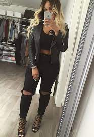 All Black Kortenstein Casual Going Out Outfits Jacket Outfit Women Fashion