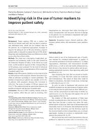 Tumor markers are substances present in the blood when you have cancer. Pdf Identifying Risk In The Use Of Tumor Markers To Improve Patient Safety