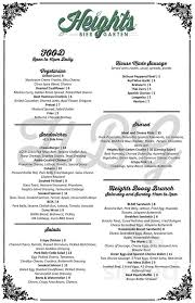 Heights Bier Garten Menu In Houston Texas Usa