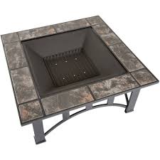 Maybe you would like to learn more about one of these? Pure Garden Wood Burning Pit 33 In Steel Frame Square Marble Tile Finish Walmart Com Walmart Com