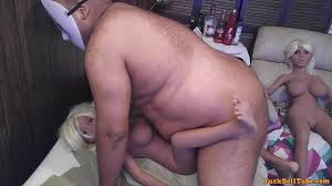 Fat pervert fucks his realistic sex doll  Analdin.com