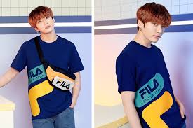 Https Cdn Shopify Com S Files 1 2282 8555 Products Cokodive Navy Blue 85 Bts X Fila Big F Logo T Shirt 14926407401552 1230x Png V 1 In 2020 Tshirt Logo Bts Bts Merch