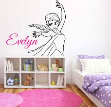 Personalized Name Princess Elsa Wall Decal Frozen Wall Decor Etsy In 2020 Wall Decor Stickers Cartoon Wall Wall Decals