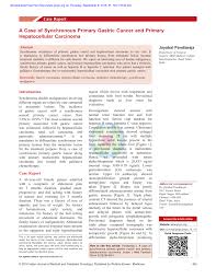 Early stomach cancer sign myhealthadvices. Pdf A Case Of Synchronous Primary Gastric Cancer And Primary Hepatocellular Carcinoma