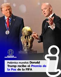 El presidente de Estados Unidos, Dolnald Trump, recibió el premio Fifa de  la Paz El Fútbol Une al Mundo, creado por la Federación Internacional de  Fútbol Asociado como reconocimiento a “promover la