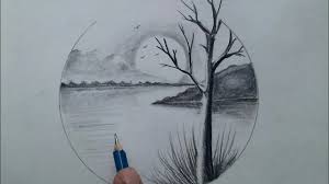 Using a compass, find the direction of north and mark it on. Easy Scenery Drawing For Beginners Landscape Sketch With Pencil Charcoal And Graphite Youtube
