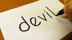 Very Easy How To Turn Words Devil Into A Cartoon Drawing Doodle Art On Paper It is a common style and. how to turn words devil into a cartoon