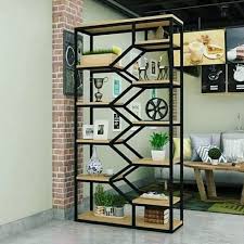 Bisa dibuat terpisah jadi 3, tengah untuk tv, samping kanan kiri. Keren Ya Rak Display Zigzag Dimensi 90x25x200cm Material Besi Hollow Kombinasi Kayu Sungkai Solid Metal Furniture Design Welded Furniture Home Decor Furniture