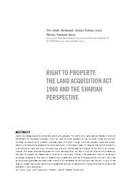 Maybe you would like to learn more about one of these? Right To Property The Land Acquisition Act 1960 And The Shariah Perspective Asiah Mohamad Jurnal Media Hukum 1404 3833 1 Sm