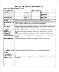 Work Instructions Template 9 Instruction Templates Free Sample Example Format Construction Site For Standard Operating Procedure Template Templates Instruction