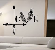 Love Arrow Wall Decal Feather Namaste Vinyl Sticker Art Decor Bedroom Design Mural Home Decor Room Decor Trendy Modern Wandtattoos Wandgestaltung Ideen Und Dekor Zimmer