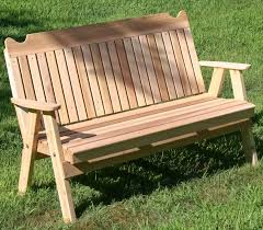 This wooden garden bench is easy to make and the perfect place to relax. Cedar Wood Straight Back English Garden Bench