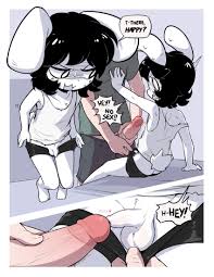 Rule 34 - 2 Panel Comic 2boys 2koma Anthro Black Hair Black Shorts Bunny  Bunny Boy (gummuru) Bunny Ears Bunny Girl Bunny Tail Clothed Clothing  English Text Furry Gay Human Human On