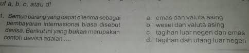 Pertukaran atau konversi mata uang suatu negara dengan mata uang negara lain ini terjadi di pasar valas. Semua Barang Yang Dapat Diterima Pembayaran Internasional Biasa Disebut Divisa Berikut Yg Bukan Brainly Co Id