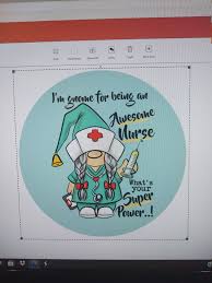 Nurse Gnome Super Hero Wreath Sign