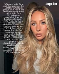 Influencer Alix Earle shut down rumors that Giants quarterback Jaxson ...