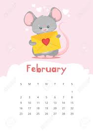 February Calendar Flat Vector Template Planner For Winter 2020 Royalty Free Cliparts Vectors And Stock Illustration Image 128086629