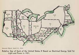 The inventors of the handy online tool point out that most maps. Map Showing The Relative Size Of Each Of The United States If Based On Electrical Energy Sold For Light And Power 1921 Vivid Maps Cartography Historical Maps Energy Facts