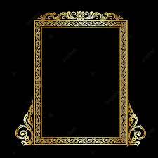 set of decorative vintage frames and borders set gold photo frame with corner thailand line for picture vector design decoration pattern style border design is gold photo frames frame border design