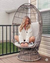 latigo swivel patio egg chair brown opalhouse wicker patio chairs egg chair how to clean pillows