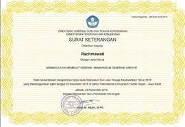 Rachma ر ح م Piagam Penghargaan Atas Partisipasi Pada Simposium Guru Atasan Perpustakaan