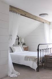 Romantic white bedroom belleview villa st tropez stock photo. Wood Beam And Lace Curtains Love Grows Wild