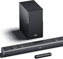 Mivi Fort Q350 साउंडबार 350W सराउंड साउंड के साथ, 2.1 चैनल साउंडबार वायरलेस  एक्सटर्नल सबवूफर के साथ, मल्टीपल EQ और इनपुट मोड, रिमोट एक्सेसिबिलिटी, BT  ...