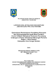 Check spelling or type a new query. Pdf Laporan Hasil Aktualisasi Dan Habituasi Jabatan Guru Ppkn Ahli Pertama M Ridhani Hidayat Academia Edu