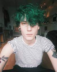 Dark Green Hair Green Hair Dyed Hair Men