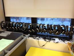 Great Way To Store Class Set If Headphones Use A Tension Rod Classroom Storage Headphone Storage Classroom Organisation