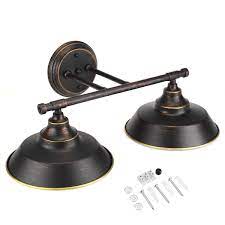 Bathroom Vanity Light 2 Light Wall Sconce Fixture Black Industrial Wall Light For Farmhouse Kitchen Bathroom Vanity Mirror Cabinets Walmart Com Walmart Com