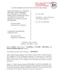 IN THE SUPREME COURT OF THE STATE OF DELAWARE MANTI HOLDINGS, LLC, MALONE MITCHELL,  WINN INTERESTS, LTD., EQUINOX I. A TX, GREG